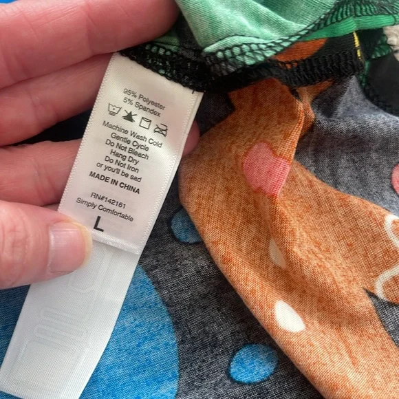 LuLaRoe Festive Multicolor Long Sleeve Shirt - Picture 3 of 5